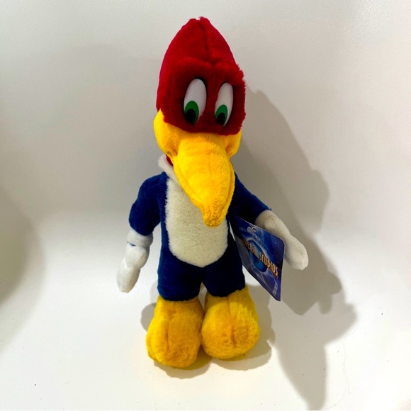 Vtg New Universal Studios Woody Woodpecker Bird 10" Plush Stuffed Beanie - Picture 1 of 9